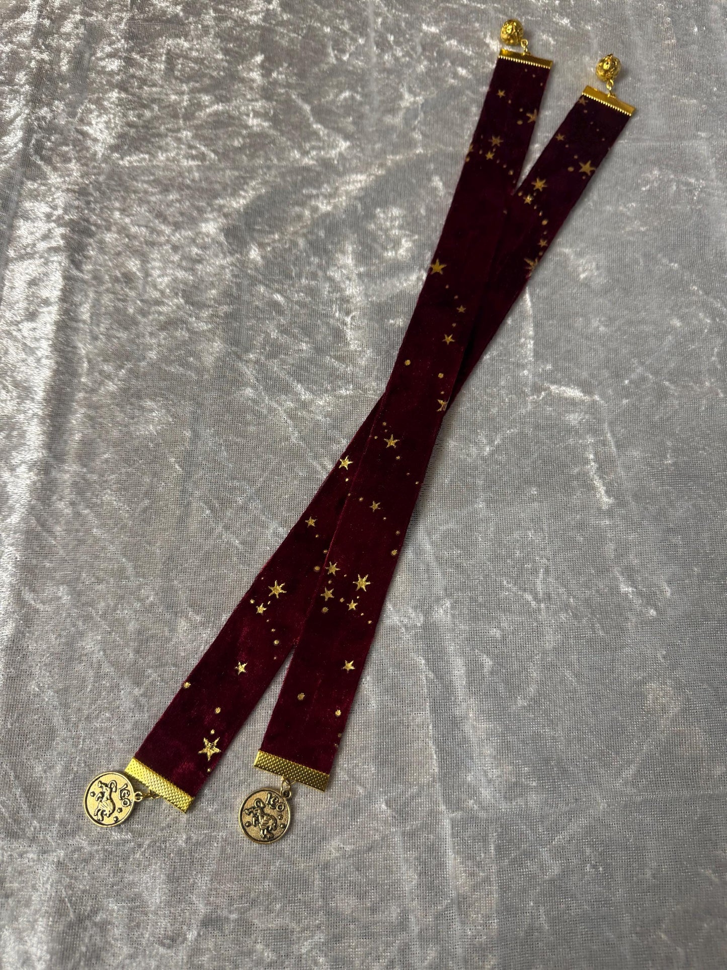 Leo Zodiac Velvet Ribbon Bookmark