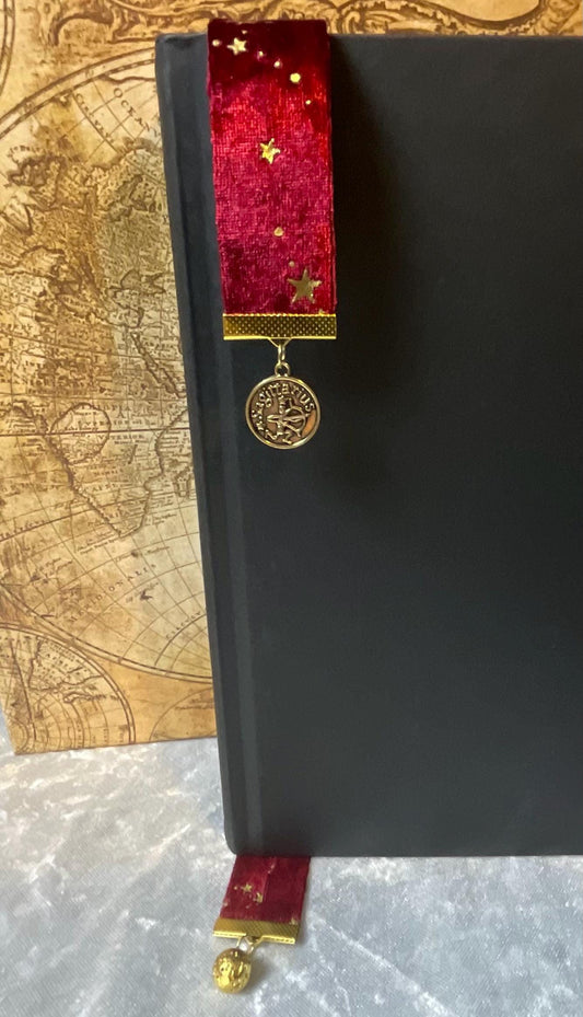Sagittarius Zodiac Velvet Ribbon Bookmark