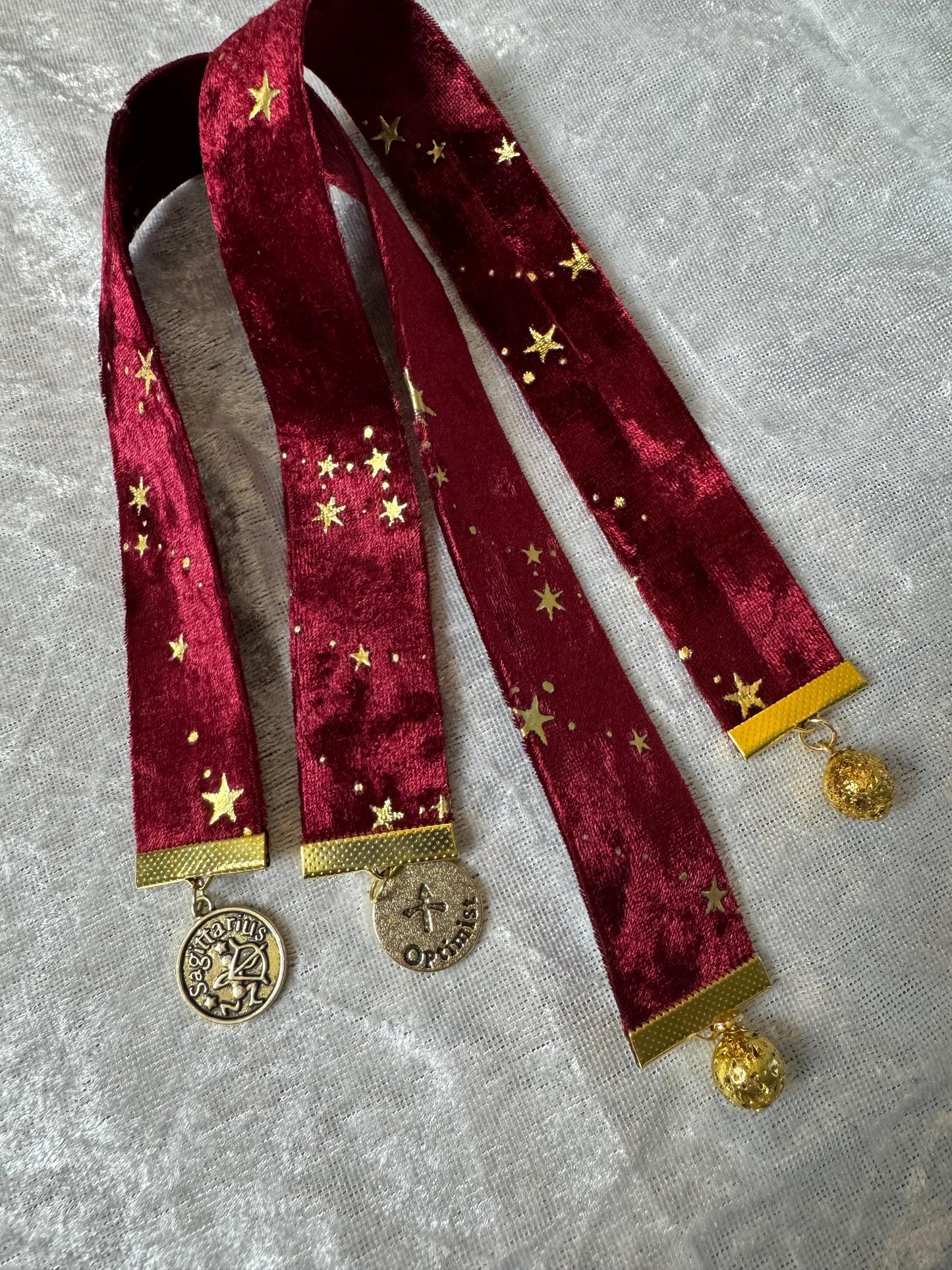 Sagittarius Zodiac Velvet Ribbon Bookmark