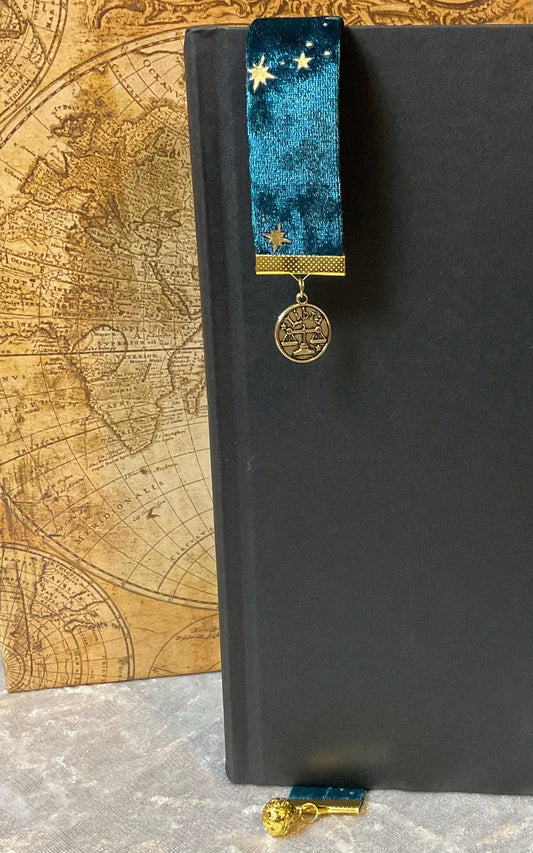 Libra Zodiac Velvet Ribbon Bookmark
