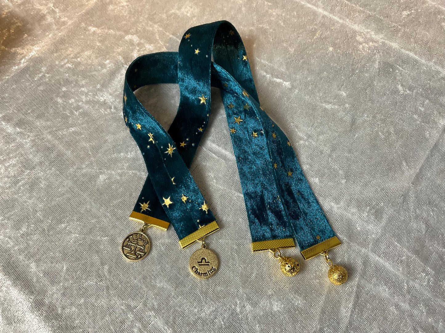 Libra Zodiac Velvet Ribbon Bookmark