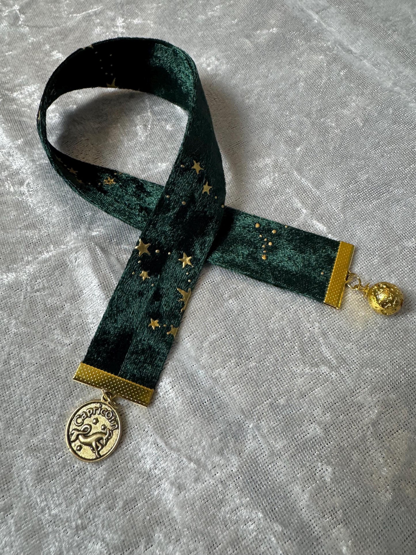 Capricorn Zodiac Velvet Ribbon Bookmark