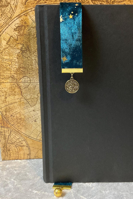 Aquarius Zodiac Velvet Ribbon Bookmark