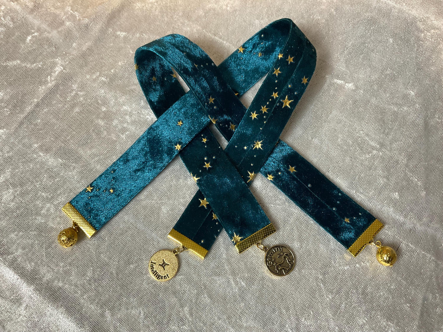 Gemini Zodiac Velvet Ribbon Bookmark