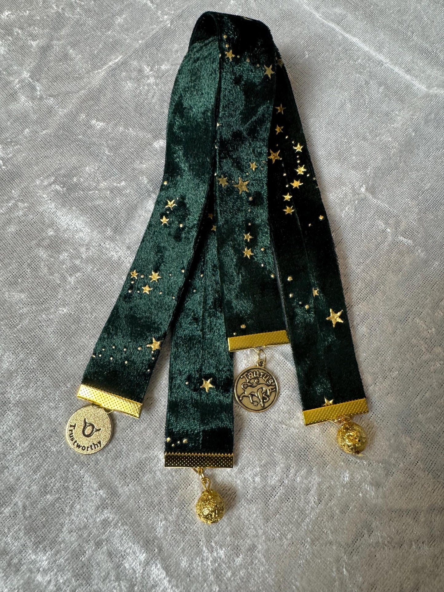Taurus Zodiac Velvet Ribbon Bookmark